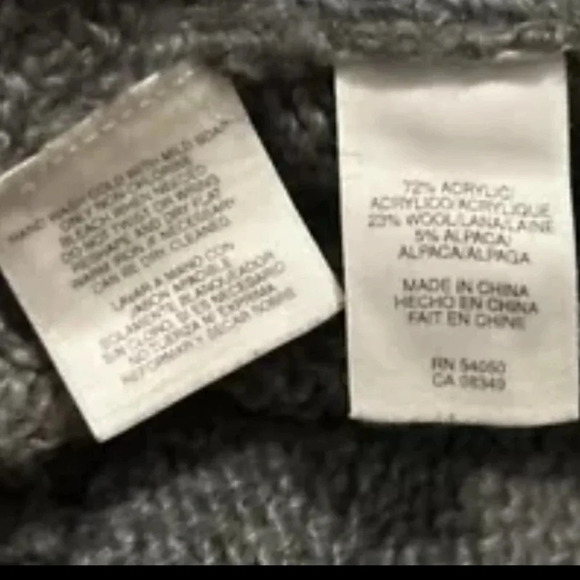 Nine West Cowl Neck Long Sleeve Alpaca Wool Blend Sweater Tunic Pockets Grey L - Picture 5 of 5